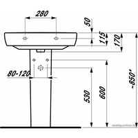 Умывальник Laufen PRO 818953 65x48