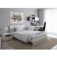 Кровать PROxSON Milton 80x190 (белый/дуб шамони светлый 124)