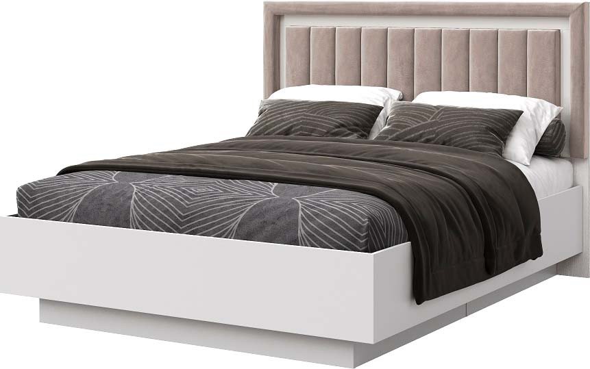 

Кровать КМК Мебель 1600 Харди 1 КМК 0965.12 (белый текстурный/Fiore Ash)