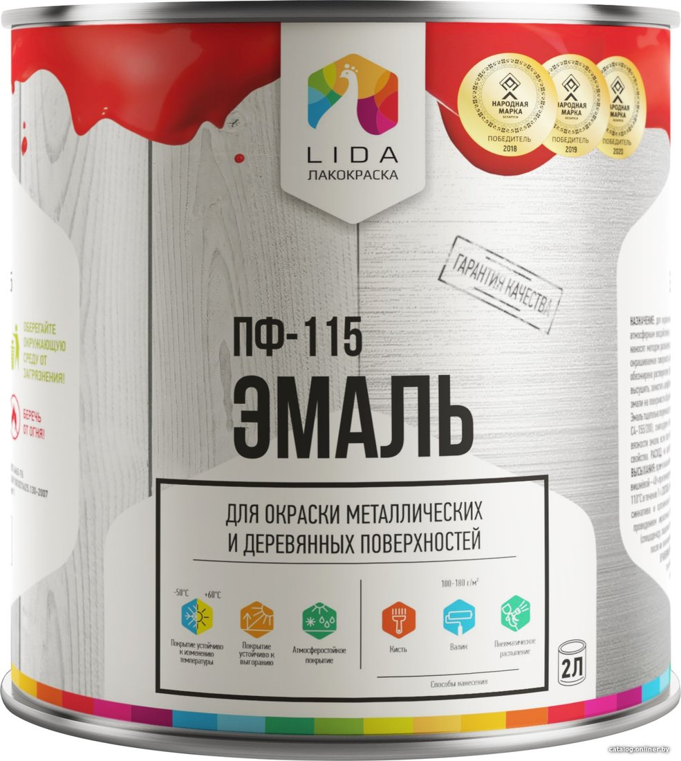 Эмаль LIDA ПФ-115 20 кг (черный)