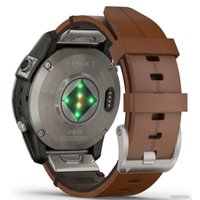 Умные часы Garmin Fenix 7 Pro Sapphire Solar (титан/каштановый, с кожаным и силиконовым ремешками)