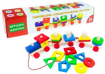 Сортер Анданте Паровозик-каталка. Геометрические фигуры РДИ-Д1017а