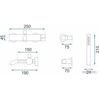 Смеситель Rea Lungo Matt Gold B8010 (белый)