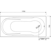 Ванна Cezares Modena 170x75