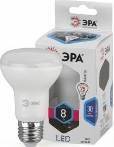 

Светодиодная лампочка ЭРА ECO LED R63 E27 8 Вт Б0028490
