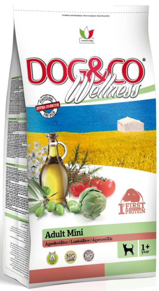 

Сухой корм для собак Adragna DOG&CO Wellness Adult Mini Lamb&Rise 2.5 кг