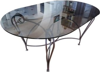 Кухонный стол Грифонсервис КОВ4 (черный в золоте/стекло)