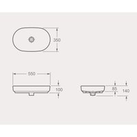 Умывальник Maxonor Pure Life Amable PL-SK306C3-18 (5535) накладной (белый глянец)