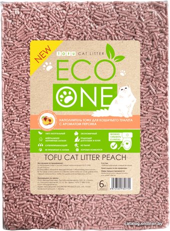 Наполнитель для туалета Eco One Тофу с ароматом персика 6 л