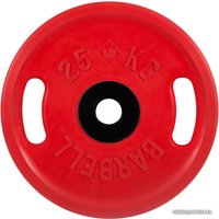 Диск MB Barbell Евро-классик с ручками 51 мм (1x25 кг, красный)