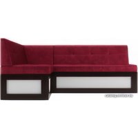 Угловой диван Мебель-АРС Нотис левый 207x82x132 (бархат красный Star Velvet 3 Dark Red)