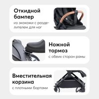 Коляска прогулочная «книга» Happy Baby Celine с перекидной ручкой (black)
