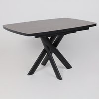 Кухонный стол Мамадома Leonel-130 раздвижной 130-165х85 (68 indigo grey st cer/черный)