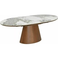 Кухонный стол Signal Marocco 160-200/90 (ceramic белый pandoro/орех)