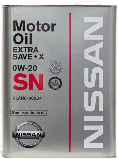 

Моторное масло Nissan Extra Save X SN 0W-20 (KLAN8-00204) 4л