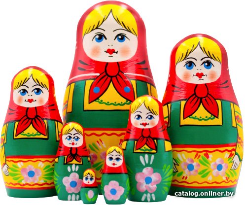 Развивающая игра Брестская Фабрика Сувениров В зеленом сарафане и красном платке (набор 7 шт)