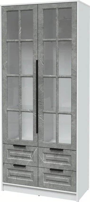 

Шкаф-витрина Интерлиния Концепт КТ-ШВ2 Деко (белый платинум/керамика)