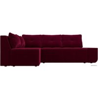 Угловой диван Mebelico Амадэус 109690 (левый, микровельвет, бордовый)
