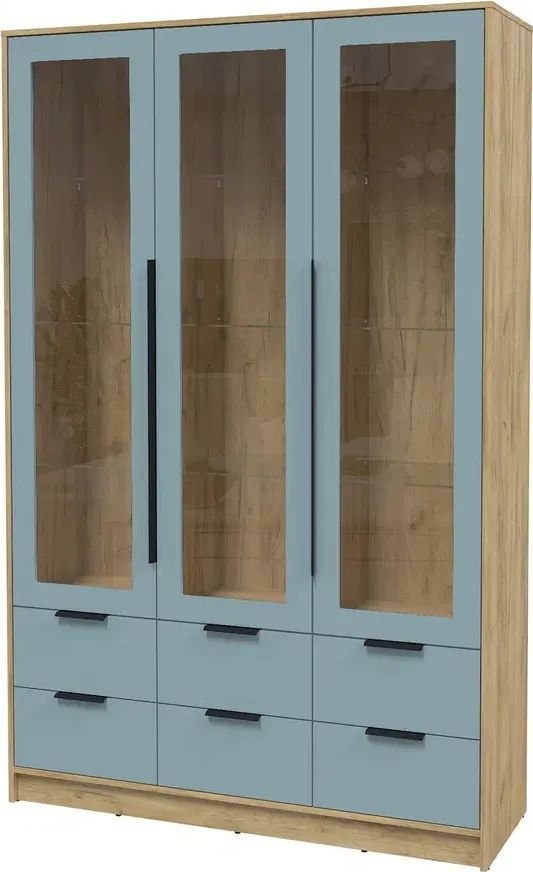 

Шкаф-витрина Интерлиния Концепт КТ-ШВ3 Глосс (дуб золотой/океан)