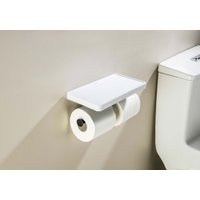 Держатель для туалетной бумаги Aquatek Европа AQ4919MB (с полкой, черный матовый)