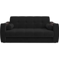 Диван Мебель-АРС Аккордеон Барон №3 ППУ 120x200 (велюр черный HB-178/17)