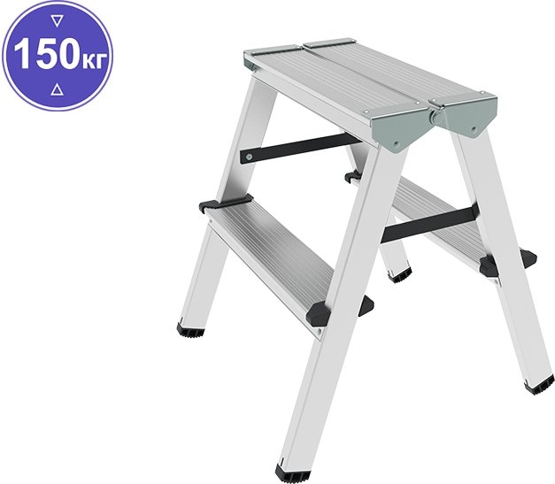 

Лестница-стремянка Новая высота алюминиевая двухсторонняя 2x2 (1120202)