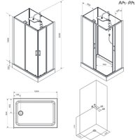 Душевая кабина AM.PM Above 120x80 W9XC-403-12080MT (хром матовый/прозрачное стекло)