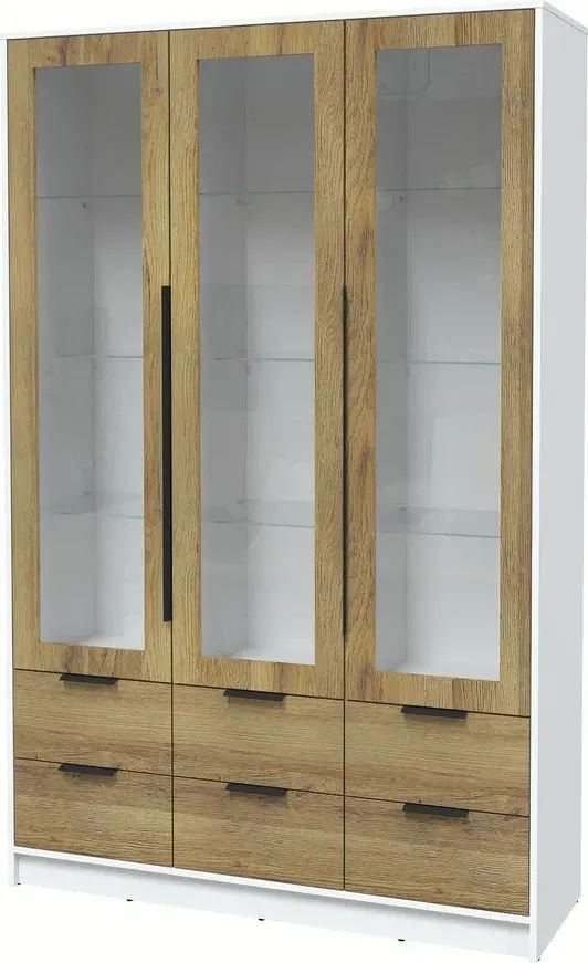 

Шкаф-витрина Интерлиния Концепт КТ-ШВ3 Глосс (белый платинум/дуб вотан)