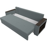 Диван Лига диванов Дубай Лайт полки справа 132282 (рогожка Амур 07 серый)