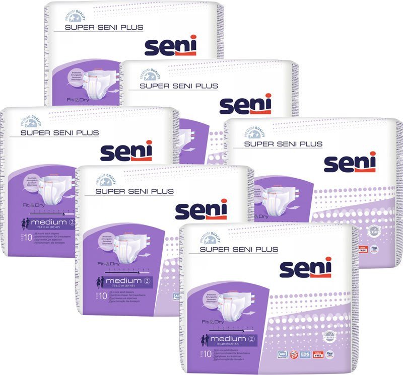 Подгузники для взрослых Seni Super Plus Medium (6x10шт)