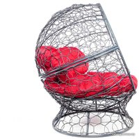 Кресло M-Group Апельсин 11520306 (серый ротанг/красная подушка)