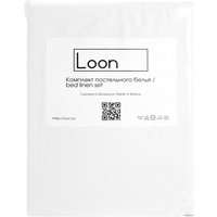 1.5-спальный комплект постельного белья Loon Emily (1.5-спальный, наволочка 70x70, белый)