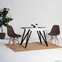 Кухонный стол Millwood Женева 3 Л раздвижной 120-160x80x76 (дуб бел. Craft-мет. черн.)