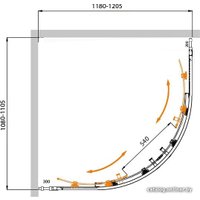 Душевой уголок Cezares MOLVENO-RH-22-120/110-C-Cr-IV