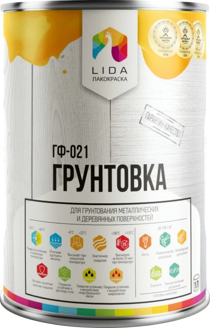 

Алкидная грунтовка LIDA ГФ-021 1 л (красно-коричневый)