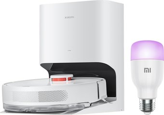 Xiaomi Robot Vacuum X10 B102GL + Умная лампочка Mi Smart LED Bulb Essential GPX4021GL (европейская версия, белый)