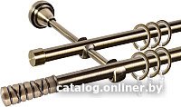 

Карниз для штор АС ФОРОС Grace D16Г/16Г составной + наконечники Торино (3м, антик)