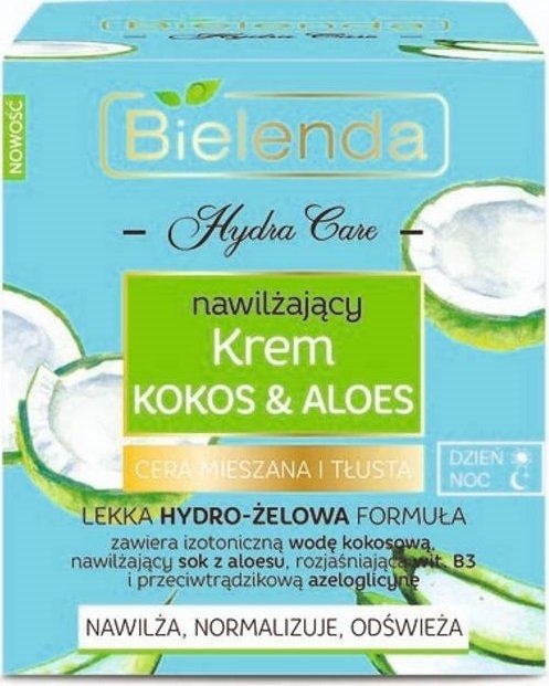 

Bielenda Hydra Care Увлажн. Кокос и Алоэ д/смешанной жирной кожи 50 мл