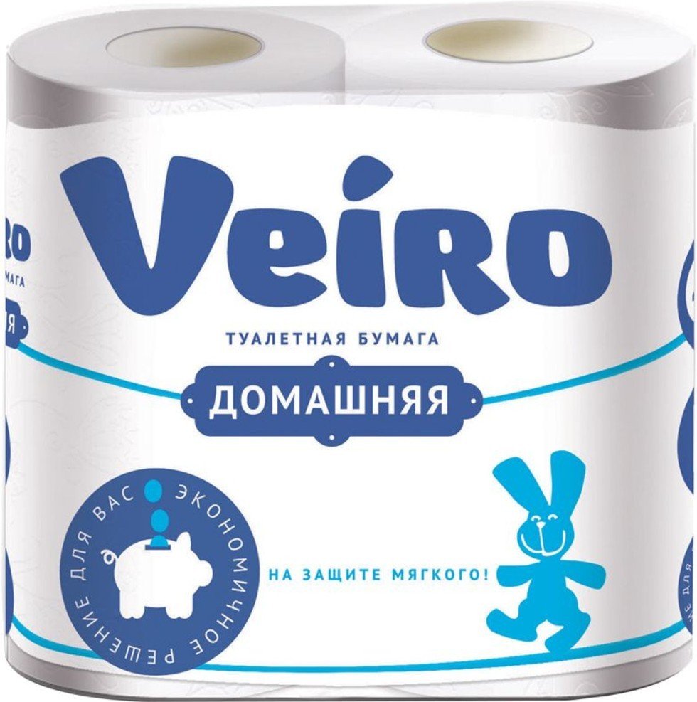 

Туалетная бумага Veiro Домашняя 2 слоя (4 рулона)