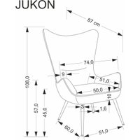 Интерьерное кресло Halmar Jukon (серый)