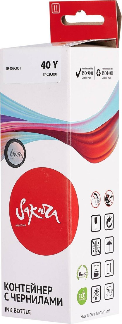 

Чернила Sakura Printing SI3402C001 (аналог Canon 40 Y)