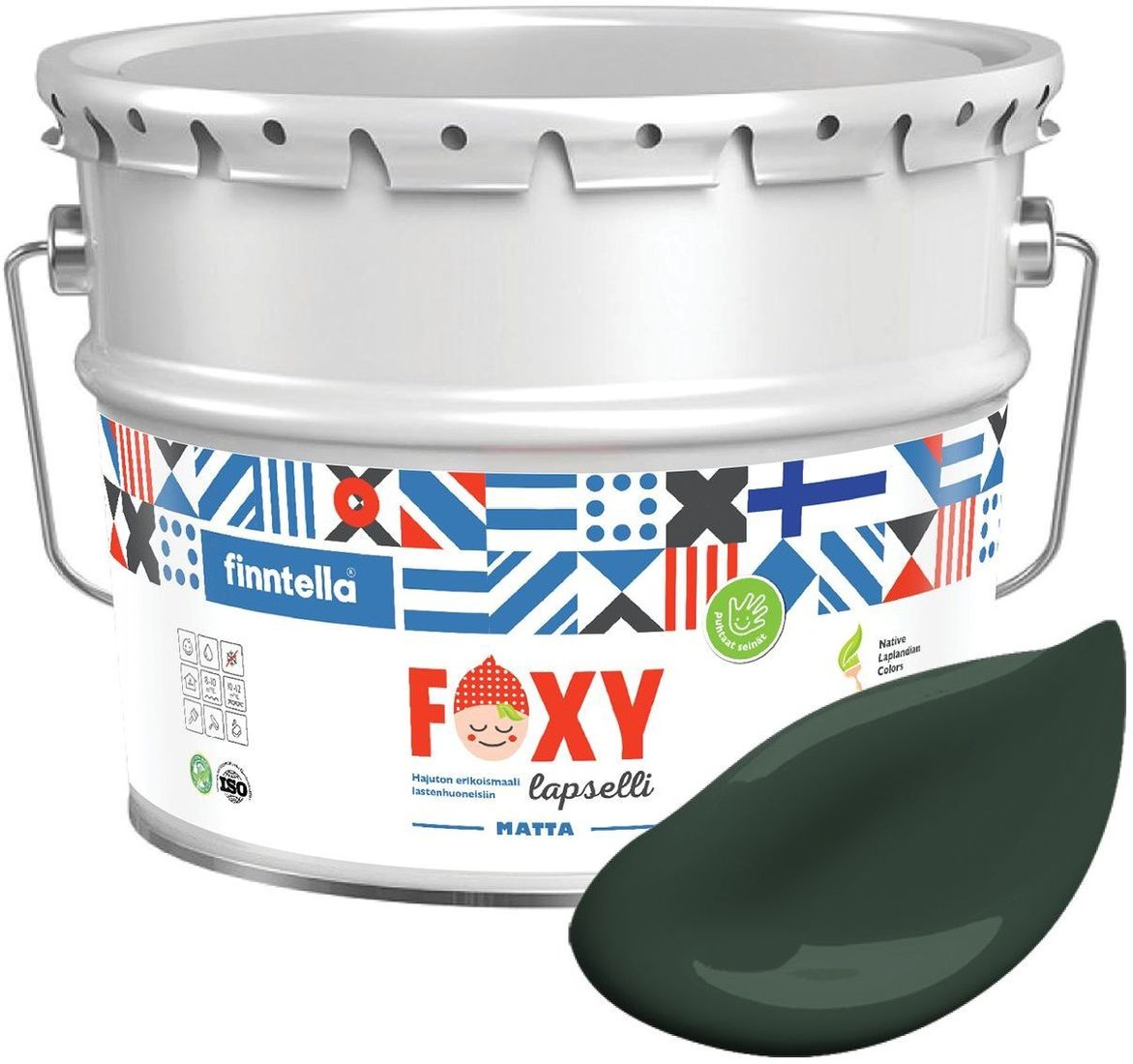 

Краска Finntella Foxy Lapselli Matte Nero F-50-1-9-FL271 9 л (зеленый)