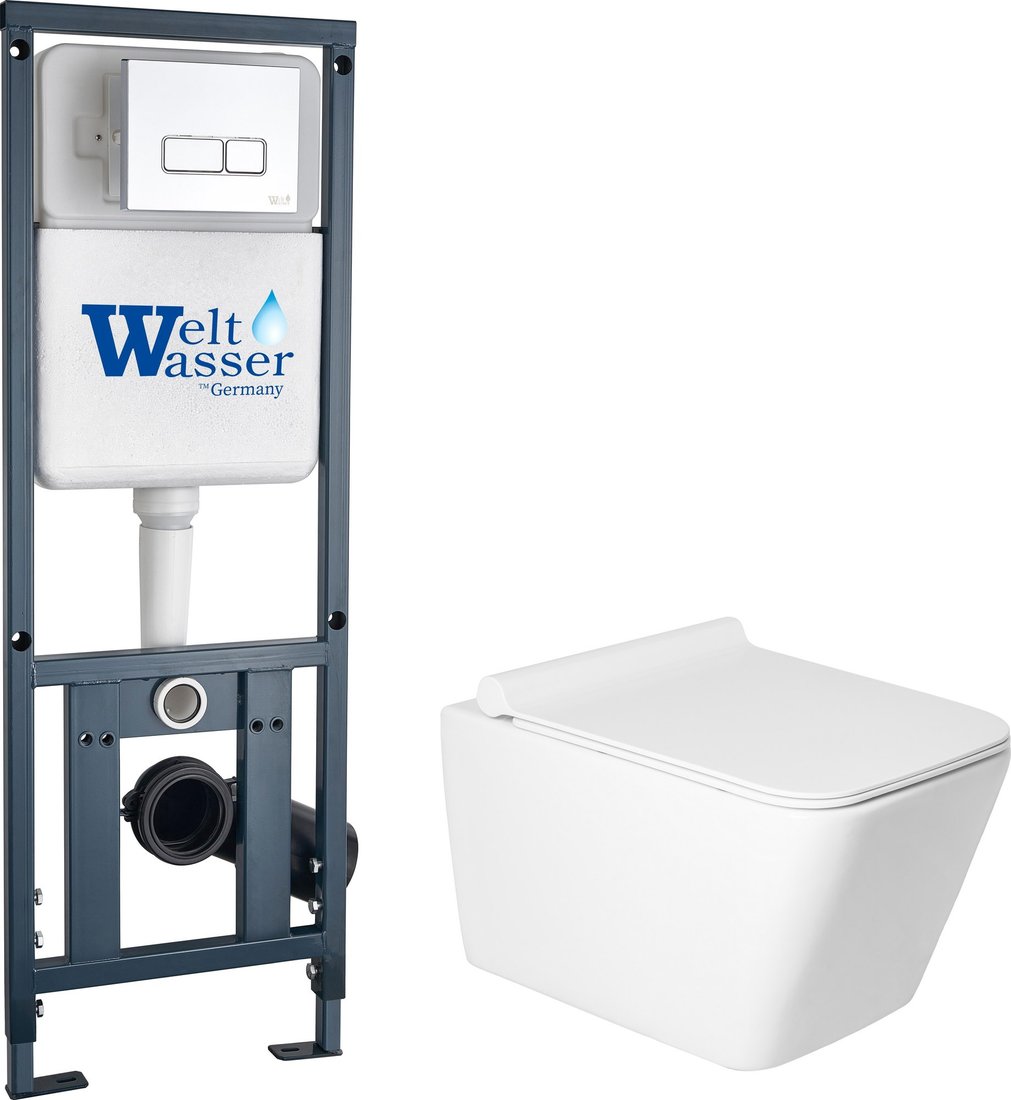 

Унитаз подвесной Saniteco KW-9004W + 410 + 410 SE CR