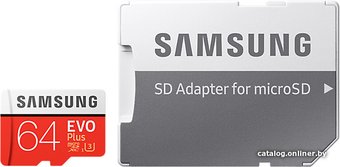 Samsung EVO Plus microSDXC 64GB + адаптер