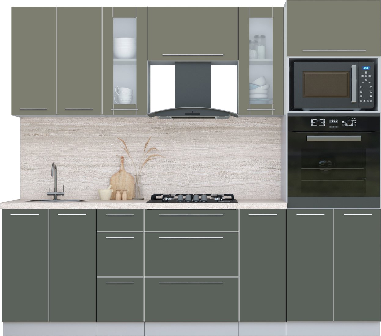 

Кухонный модуль Интерлиния Мила Пластик 2.4 (кварцевый/шторм/травертин серый)