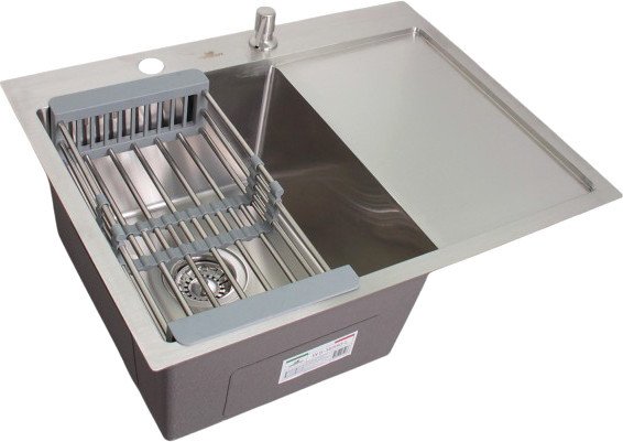 Кухонная мойка Wisent WS-36550-L/GER013 (с сифоном, дозатором и коландером)