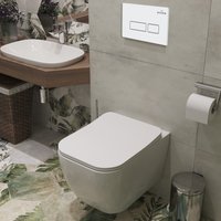 Унитаз подвесной Roxen Cube в комплекте с инсталляцией StounFix Dual Fresh 6 в 1 571468 (кнопка: белый глянец)