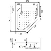 Душевой поддон RGW Style-TR 90x90