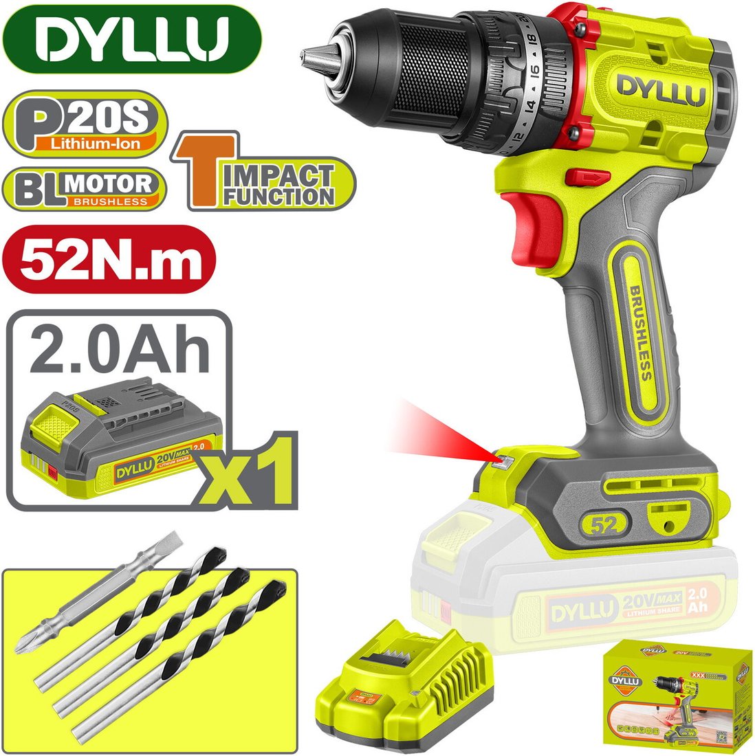 

Ударная дрель-шуруповерт Dyllu DTCDP5282 (с 1-им АКБ)