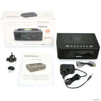 Настольные часы с беспроводной зарядкой Lenco CR-580BK